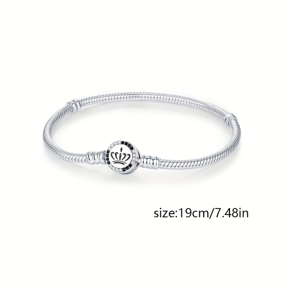 New 925 Silver-Plated Crown Chip Bracelet, Elegant Gift